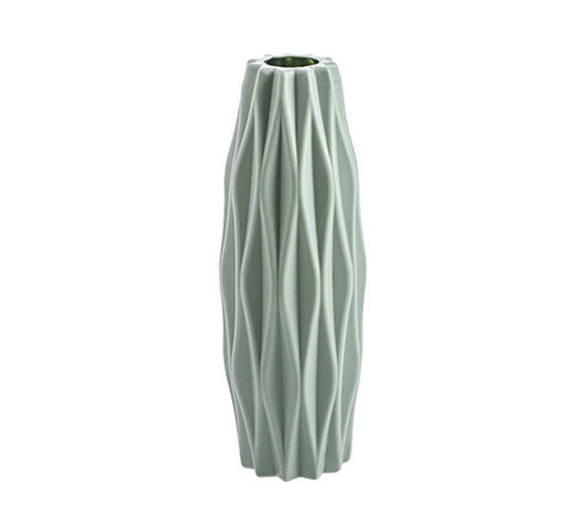 Flower Vase Ceramic Look Plastic Vase (Sage Green) - Dshop.com.au