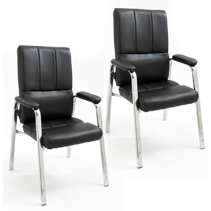 2 x Elite Executive Office Visitor Conference Chair (Black - Set of 2) - Dshop.com.au