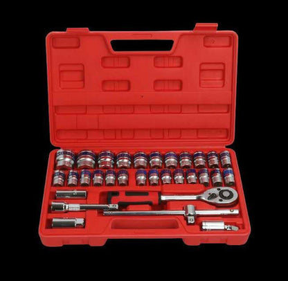 32-Piece 1/2" Drive Ratchet Socket Wrench Mechanics Tool Set - Dshop.com.au