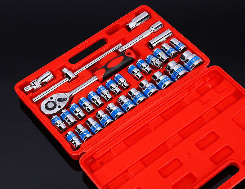 32-Piece 1/2" Drive Ratchet Socket Wrench Mechanics Tool Set - Dshop.com.au