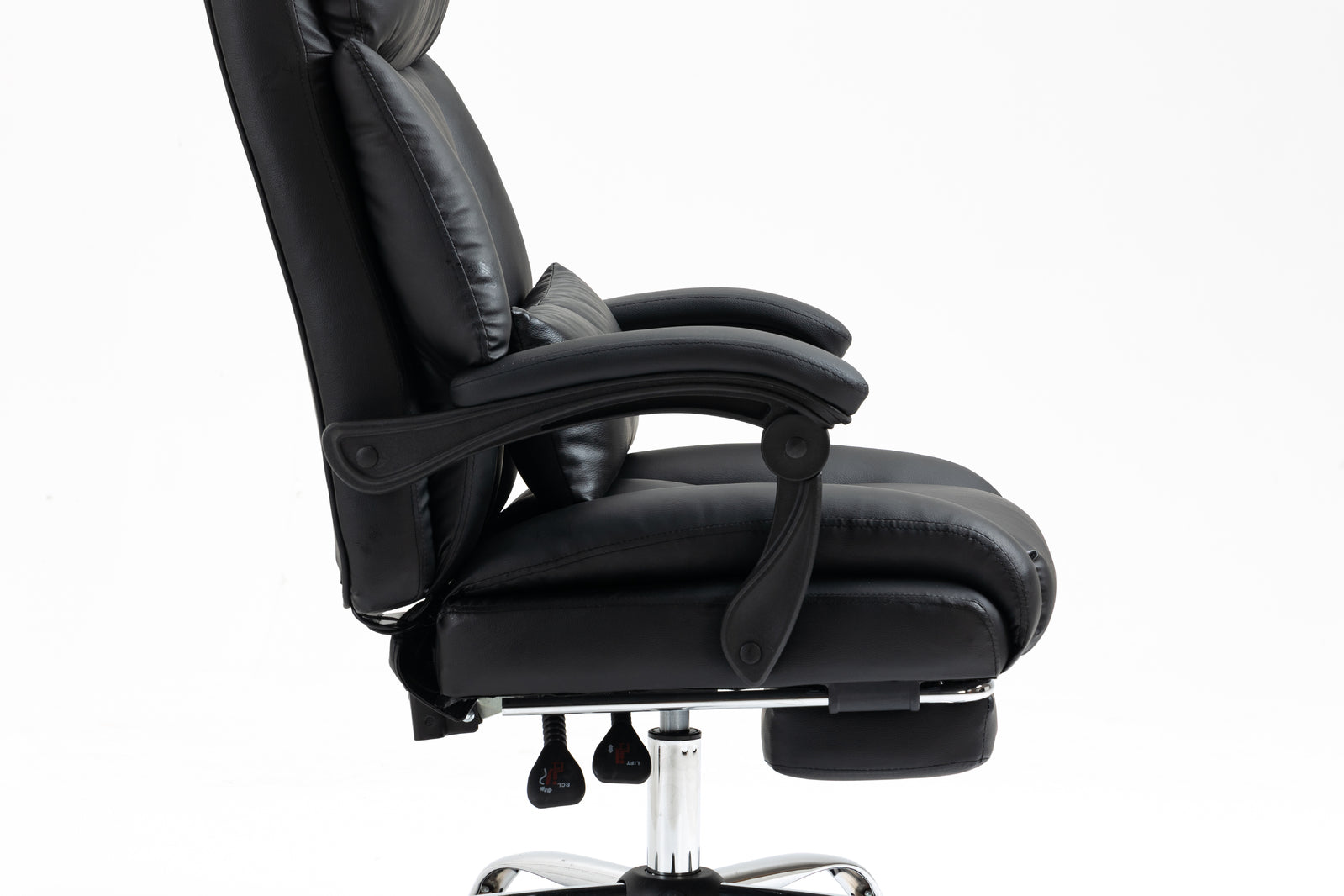 Director Deluxe Plush Executive Reclining Office Chair with Foot Rest (Black) - Dshop.com.au