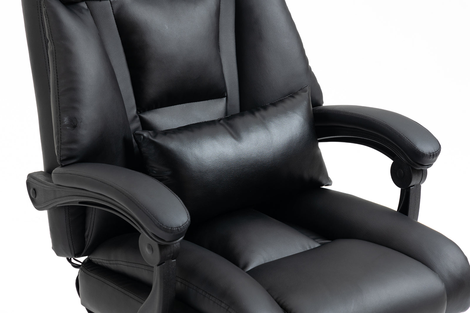 Director Deluxe Plush Executive Reclining Office Chair with Foot Rest (Black) - Dshop.com.au