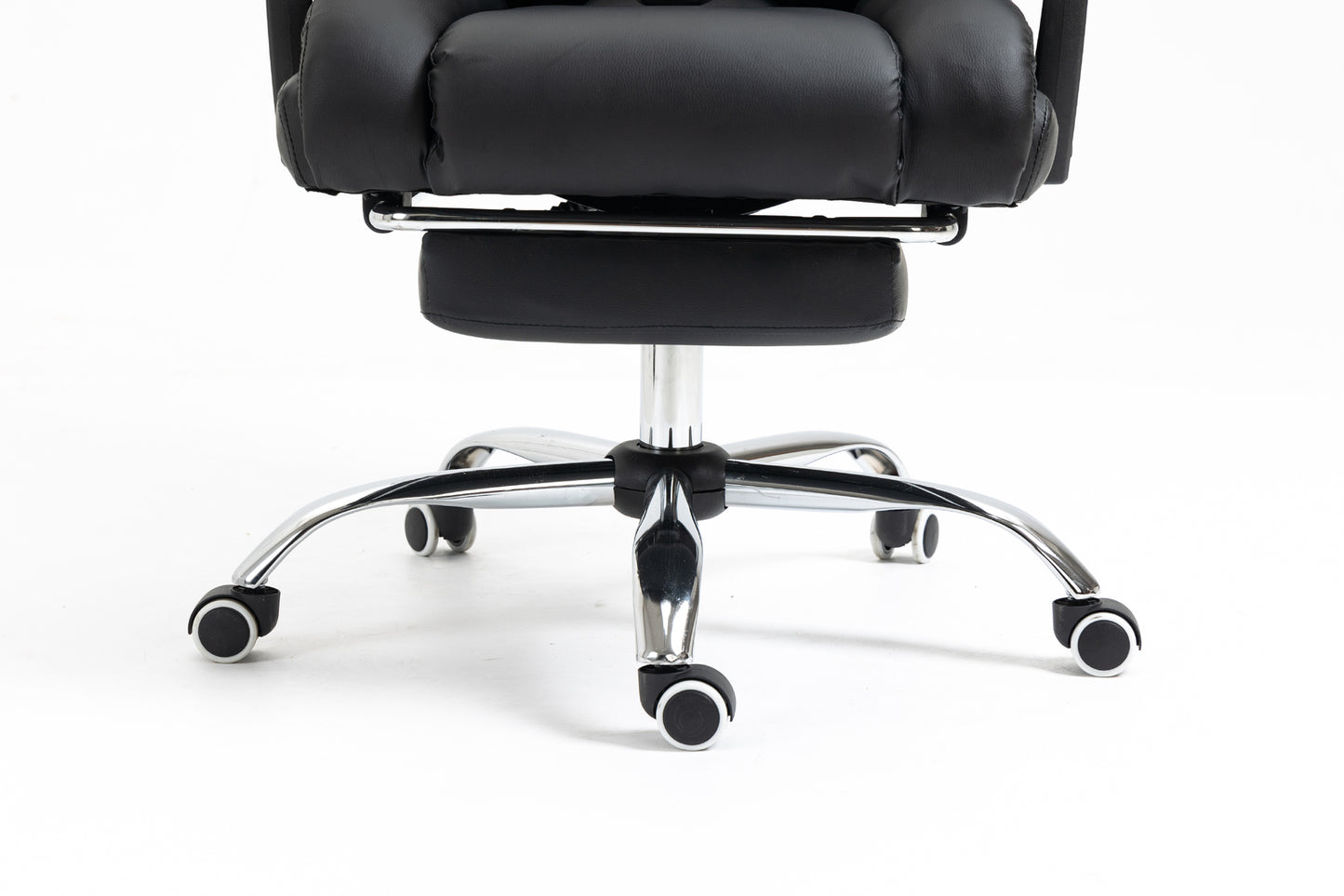 Director Deluxe Plush Executive Reclining Office Chair with Foot Rest (Black) - Dshop.com.au