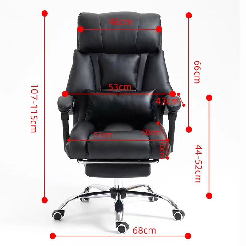 Director Deluxe Plush Executive Reclining Office Chair with Foot Rest (Black) - Dshop.com.au