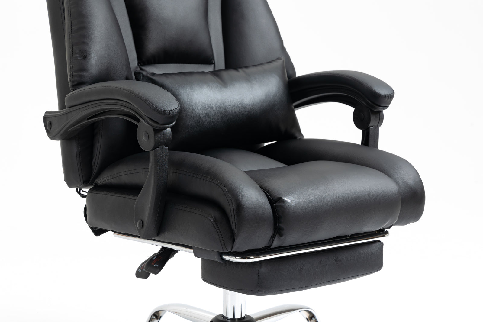 Director Deluxe Plush Executive Reclining Office Chair with Foot Rest (Black) - Dshop.com.au