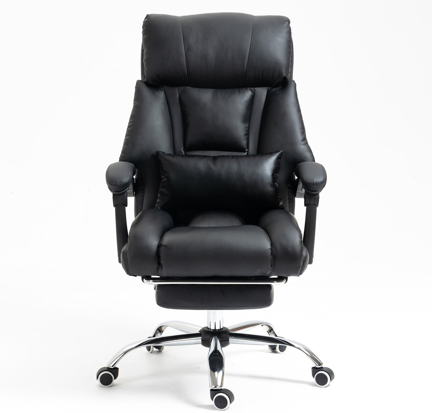 Director Deluxe Plush Executive Reclining Office Chair with Foot Rest (Black) - Dshop.com.au