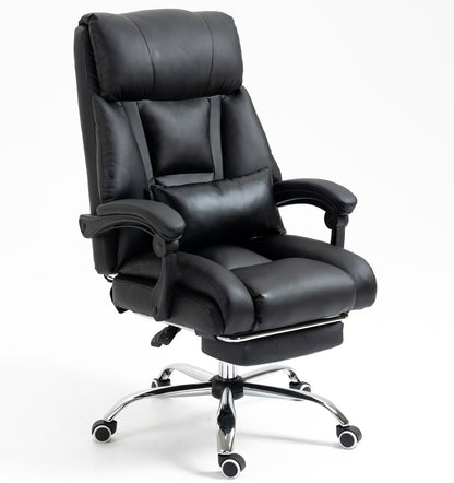 Director Deluxe Plush Executive Reclining Office Chair with Foot Rest (Black) - Dshop.com.au