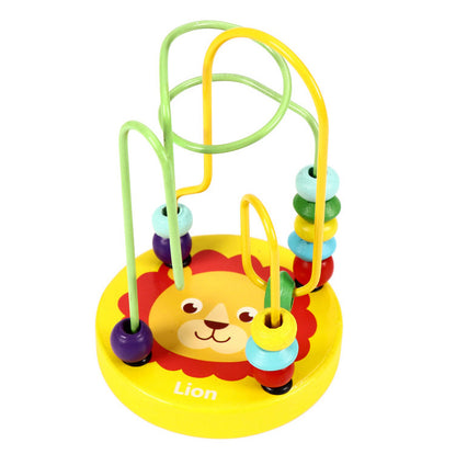 Wooden Bead Maze Educational Toy - Yellow Lion - Dshop.com.au