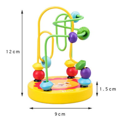 Wooden Bead Maze Educational Toy - Yellow Lion - Dshop.com.au