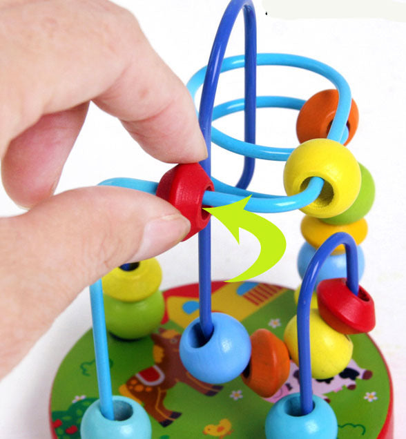 Wooden Bead Maze Educational Toy - Red Elephant - Dshop.com.au