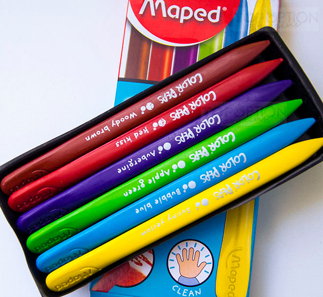 Maped Plastic Crayons 6 Colours - Dshop.com.au