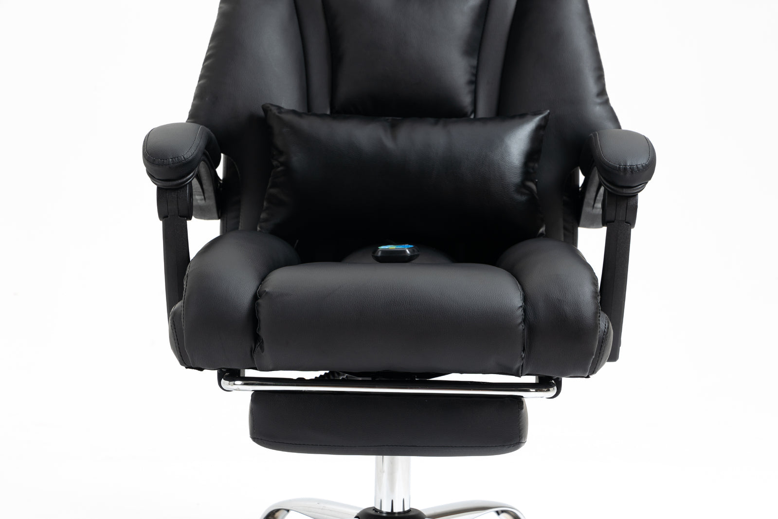 Director Deluxe Plush Executive Reclining Office Chair with Foot Rest & Massager (Black) - Dshop.com.au