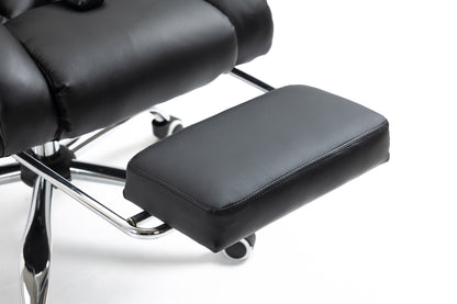 Director Deluxe Plush Executive Reclining Office Chair with Foot Rest & Massager (Black) - Dshop.com.au