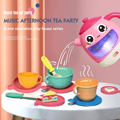 48-Piece Music Tea Party Teapot Pretend Food Toy Play Set - Dshop.com.au