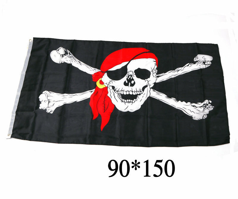 Large Jolly Roger Pirate Flag - 90cm x 150cm - Dshop.com.au