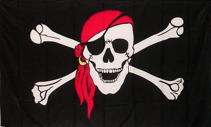 Large Jolly Roger Pirate Flag - 90cm x 150cm - Dshop.com.au