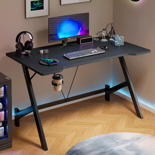 Ergonomic Gaming Desk Computer Table Black 110cm