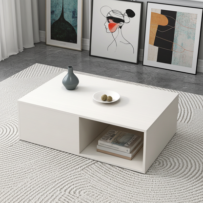 Lusso Designer Wooden Coffee Table (White)