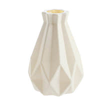 Flower Vase Ceramic Look Plastic Vase (White) - Dshop.com.au