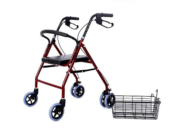 6-Wheel Senior's Foldable Rollator Mobility Walker Walking Frame with Seat - Dshop.com.au