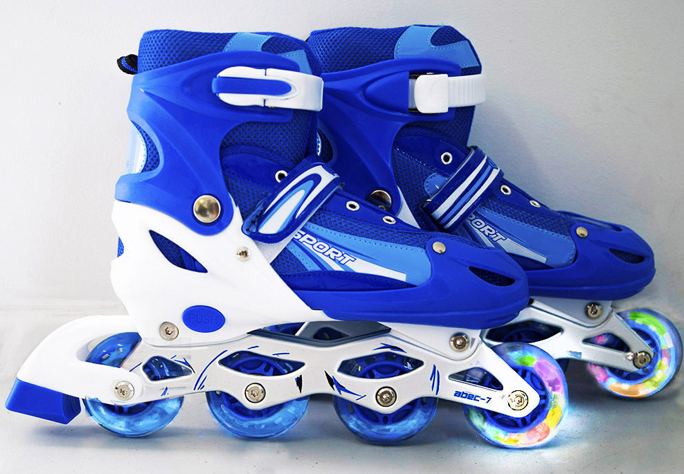 Adjustable Roller Blades Inline Skates (Blue , L) - Dshop.com.au