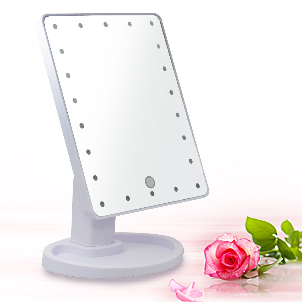 22 LED Makeup Mirror 360 Degree Rotating Touch Screen - Dshop.com.au