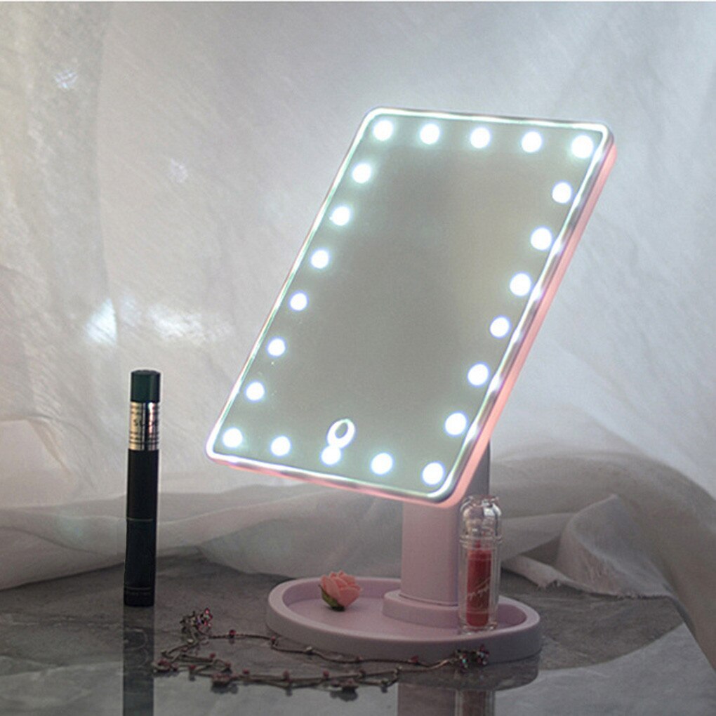 22 LED Makeup Mirror 360 Degree Rotating Touch Screen - Dshop.com.au