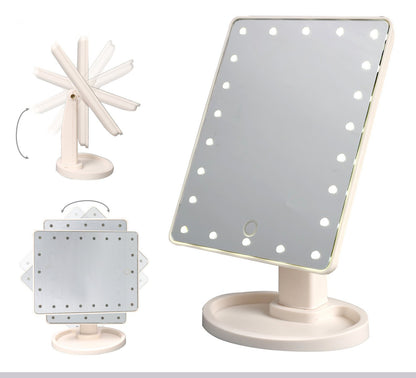 22 LED Makeup Mirror 360 Degree Rotating Touch Screen - Dshop.com.au