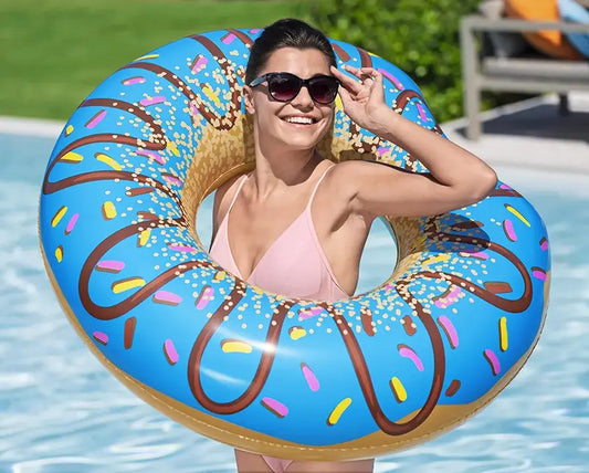 Bestway Inflatable Donut Pool Float Fun 107cm Swim Ring Tube (Blue)