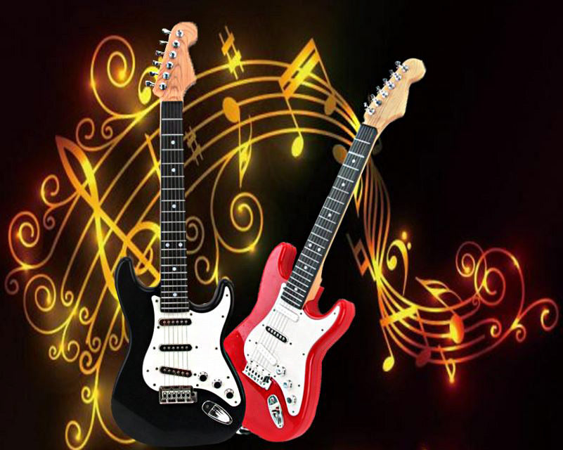 Kids Electric Guitar Toy (Black) - Dshop.com.au