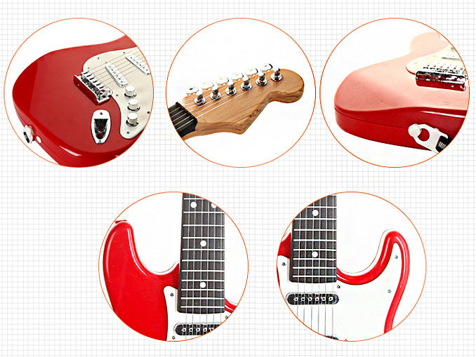 Kids Electric Guitar Toy (Red) - Dshop.com.au