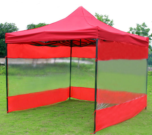 3-Side Gazebo Walls 3m x 3m (Opaque Red - Walls Only)