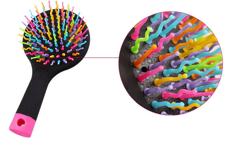 Rainbow Volume S Detangling Hair Brush with Mirror - Dshop.com.au