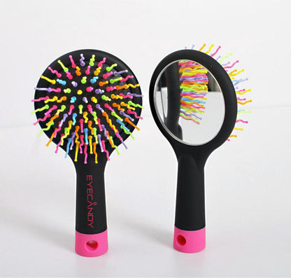 Rainbow Volume S Detangling Hair Brush with Mirror - Dshop.com.au