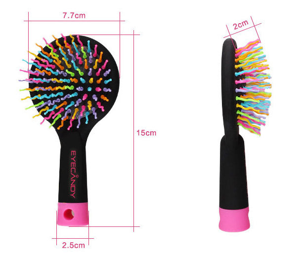 Rainbow Volume S Detangling Hair Brush with Mirror - Dshop.com.au