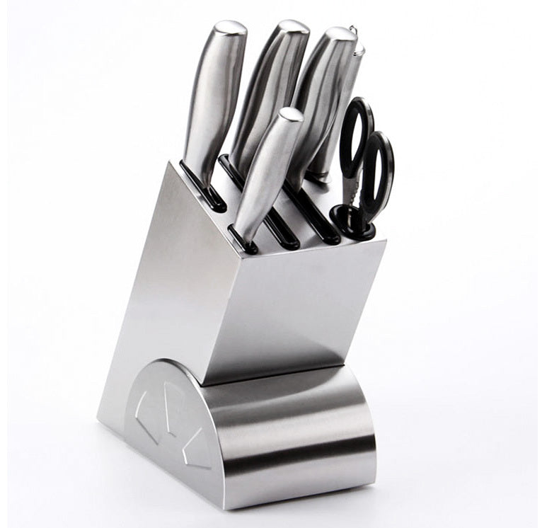 Professional Quality Stainless Steel Deluxe 7-Piece Knife Block Set - Dshop.com.au