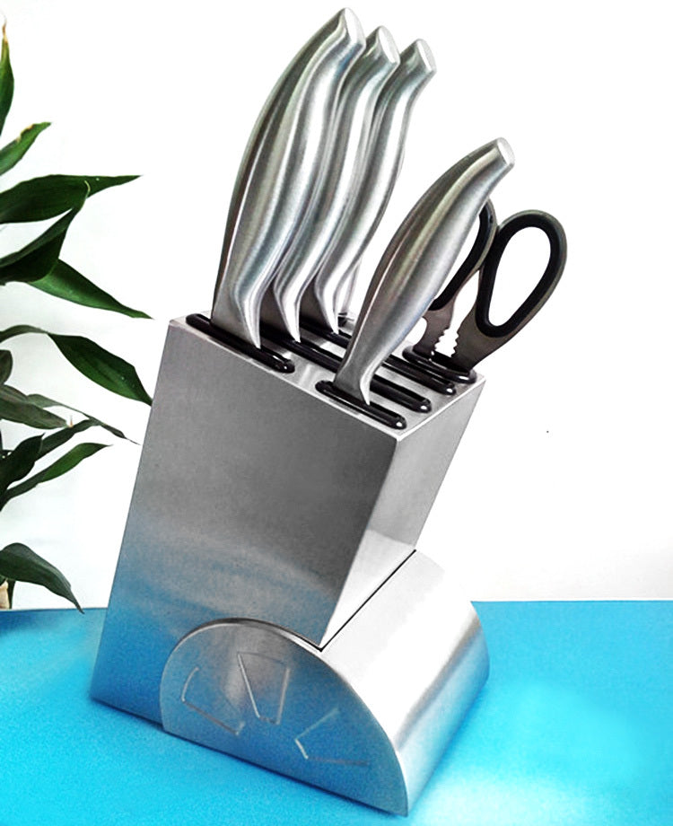 Professional Quality Stainless Steel Deluxe 7-Piece Knife Block Set - Dshop.com.au