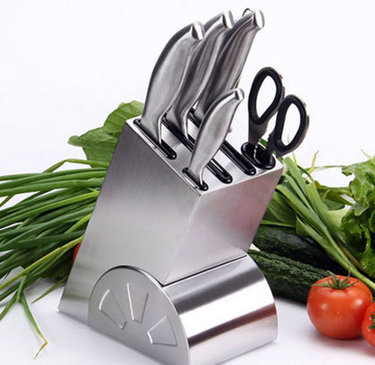 Professional Quality Stainless Steel Deluxe 7-Piece Knife Block Set - Dshop.com.au