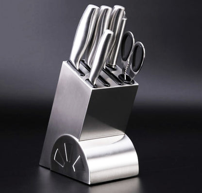 Professional Quality Stainless Steel Deluxe 7-Piece Knife Block Set - Dshop.com.au