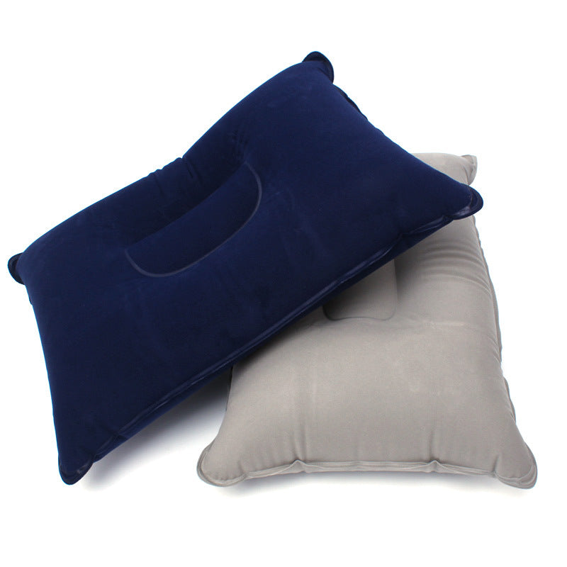 Inflatable Travel Pillow Head Rest Air Support Blow up Cushion (Grey) - Dshop.com.au