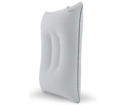 Inflatable Travel Pillow Head Rest Air Support Blow up Cushion (Grey) - Dshop.com.au