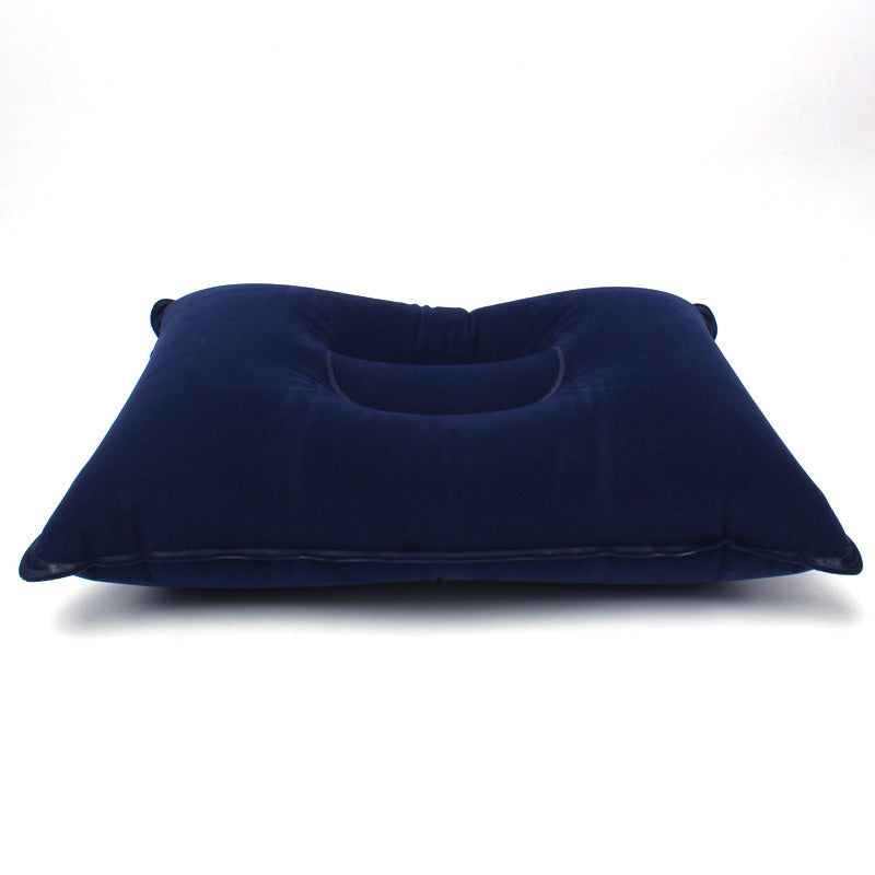 Inflatable Travel Pillow Head Rest Air Support Blow up Cushion (Navy) - Dshop.com.au