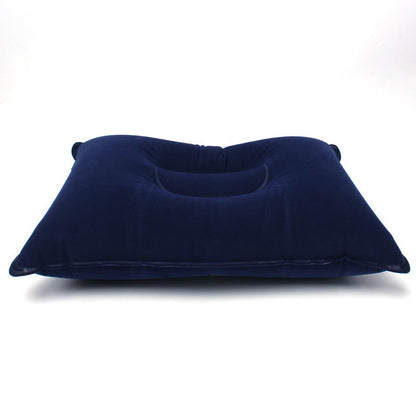 Inflatable Travel Pillow Head Rest Air Support Blow up Cushion (Navy) - Dshop.com.au