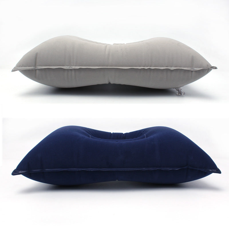 Inflatable Travel Pillow Head Rest Air Support Blow up Cushion (Navy) - Dshop.com.au