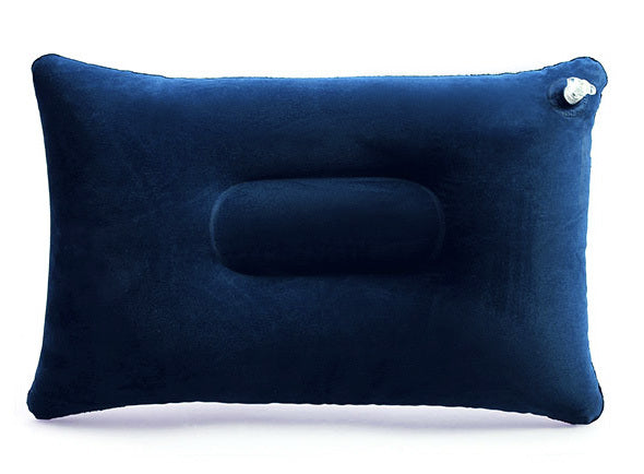 Inflatable Travel Pillow Head Rest Air Support Blow up Cushion (Navy) - Dshop.com.au