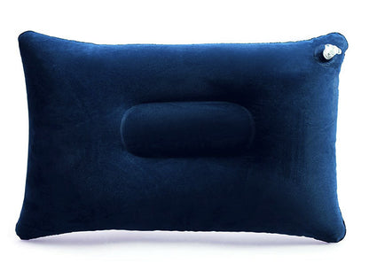 Inflatable Travel Pillow Head Rest Air Support Blow up Cushion (Navy) - Dshop.com.au