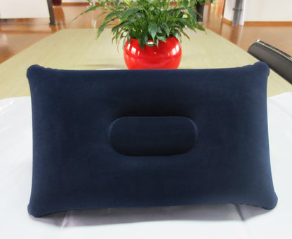 Inflatable Travel Pillow Head Rest Air Support Blow up Cushion (Navy) - Dshop.com.au