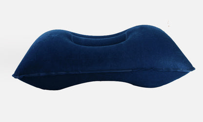 Inflatable Travel Pillow Head Rest Air Support Blow up Cushion (Navy) - Dshop.com.au