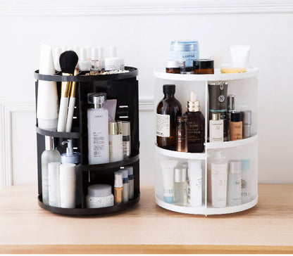 360 Degree Rotating Jewellery Cosmetic Makeup Shelf Organizer (Black) - Dshop.com.au