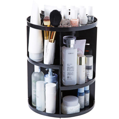 360 Degree Rotating Jewellery Cosmetic Makeup Shelf Organizer (Black) - Dshop.com.au